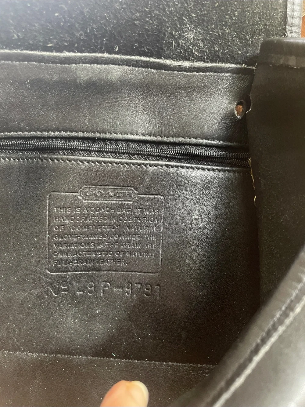 Vintage Coach 9791 Classic Black Leather Backpack with Turn-Lock Closure